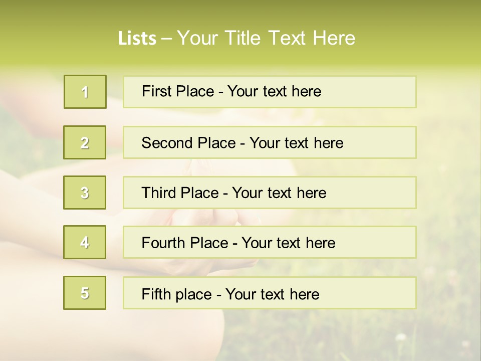 A Woman Is Sitting In The Grass Doing Yoga PowerPoint Template