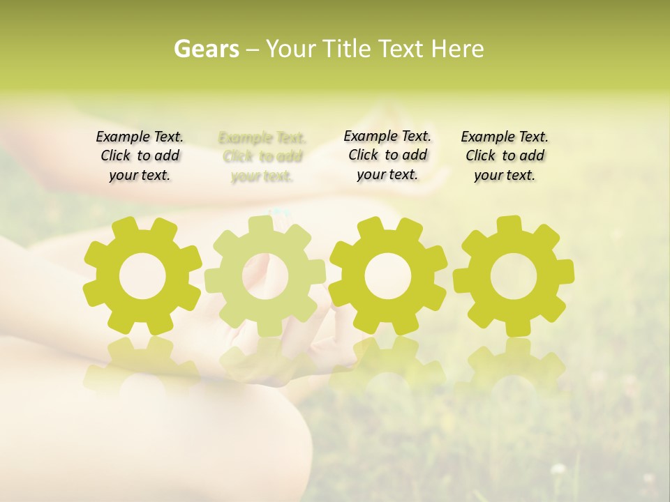 A Woman Is Sitting In The Grass Doing Yoga PowerPoint Template