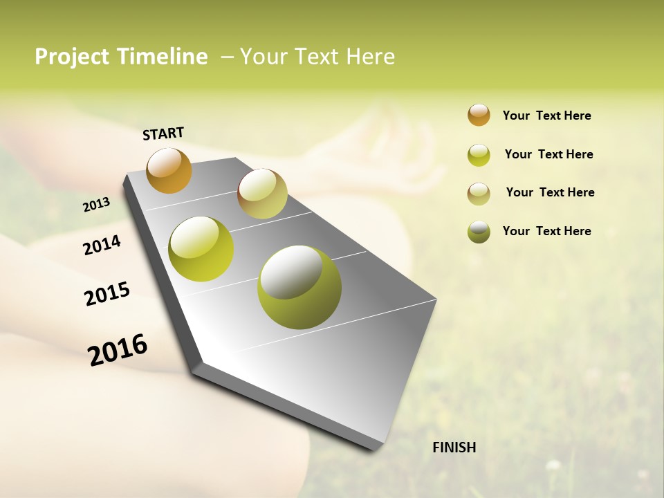 A Woman Is Sitting In The Grass Doing Yoga PowerPoint Template