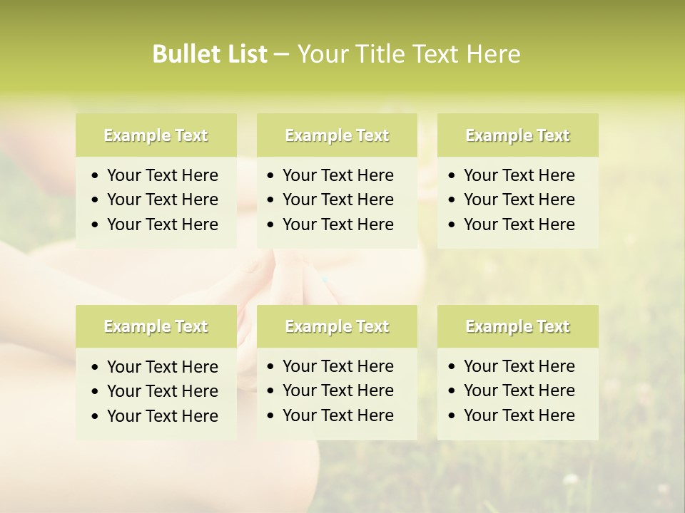 A Woman Is Sitting In The Grass Doing Yoga PowerPoint Template