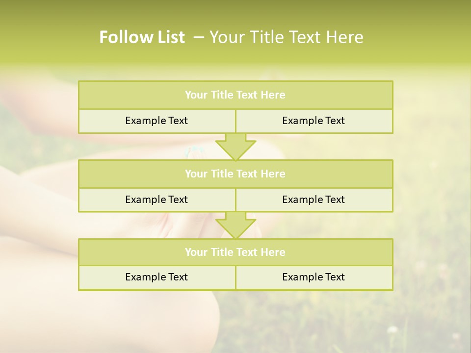 A Woman Is Sitting In The Grass Doing Yoga PowerPoint Template
