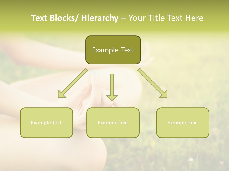 A Woman Is Sitting In The Grass Doing Yoga PowerPoint Template