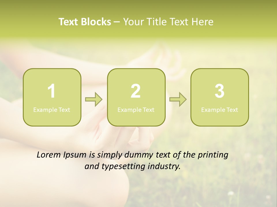 A Woman Is Sitting In The Grass Doing Yoga PowerPoint Template