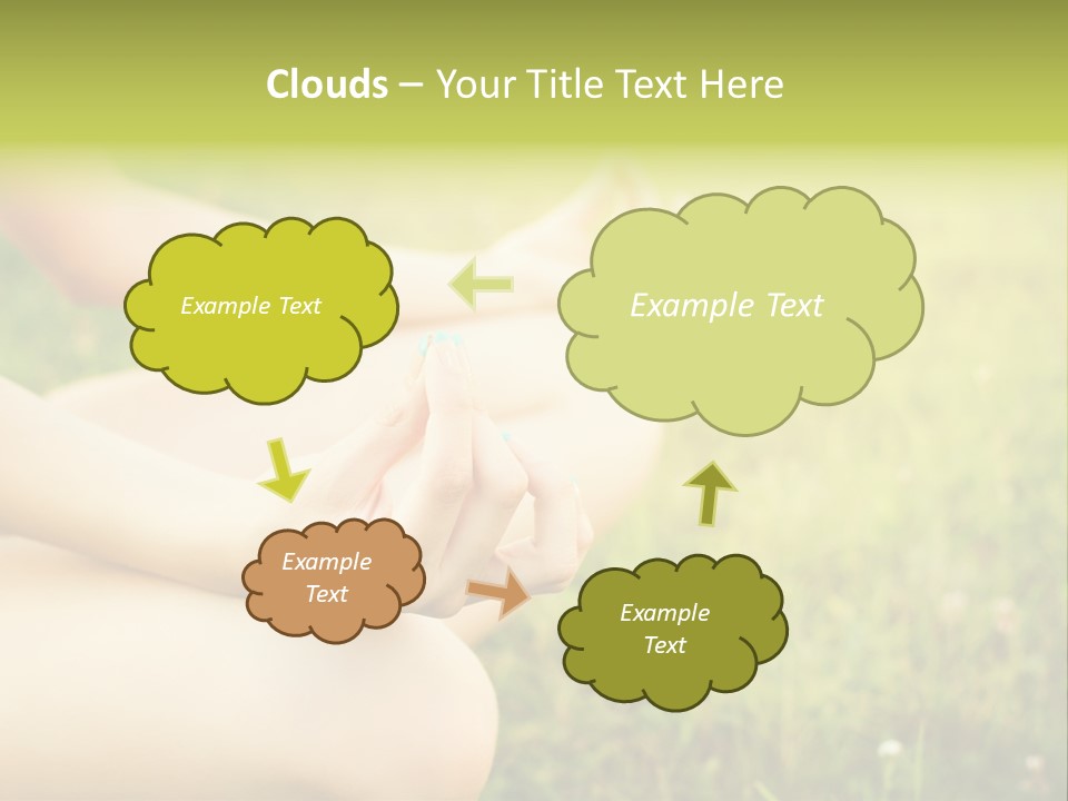 A Woman Is Sitting In The Grass Doing Yoga PowerPoint Template