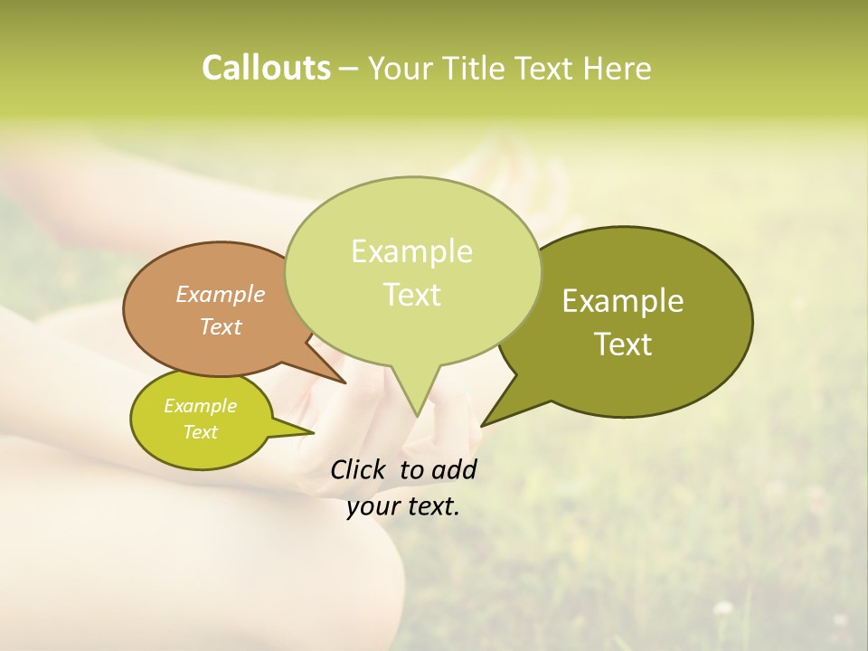 A Woman Is Sitting In The Grass Doing Yoga PowerPoint Template