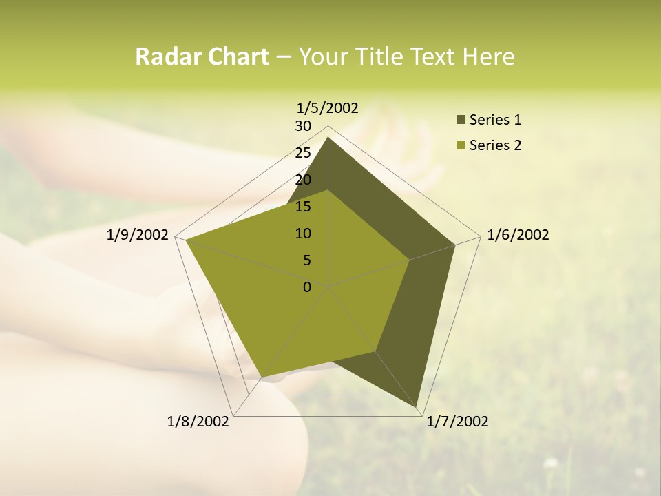 A Woman Is Sitting In The Grass Doing Yoga PowerPoint Template