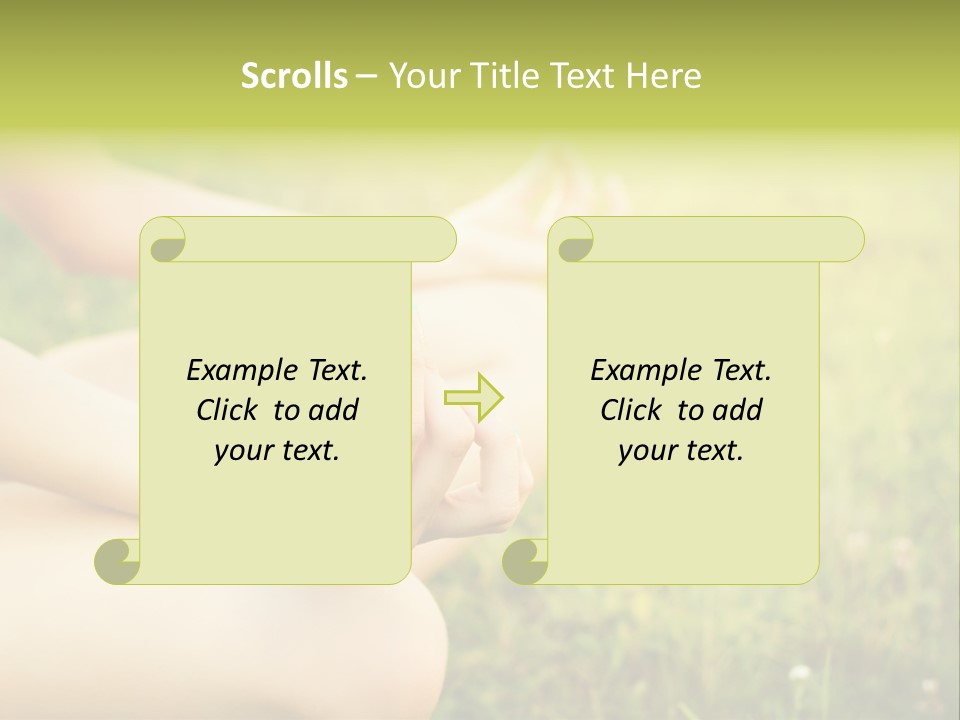 A Woman Is Sitting In The Grass Doing Yoga PowerPoint Template