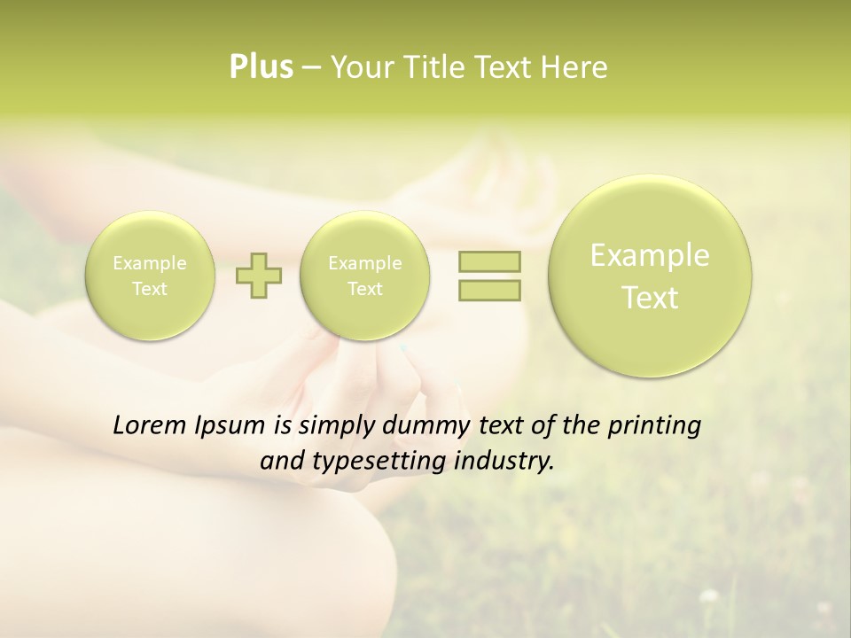 A Woman Is Sitting In The Grass Doing Yoga PowerPoint Template