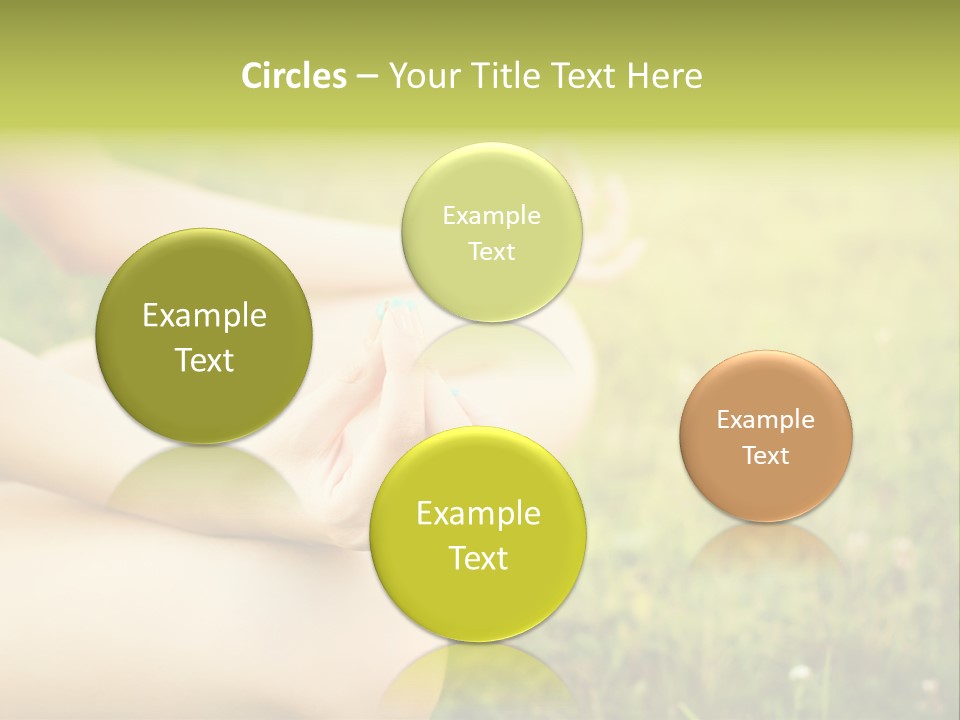 A Woman Is Sitting In The Grass Doing Yoga PowerPoint Template