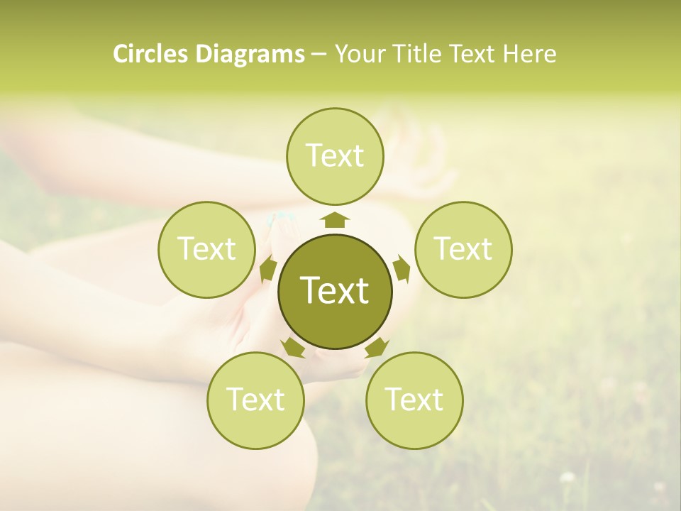 A Woman Is Sitting In The Grass Doing Yoga PowerPoint Template