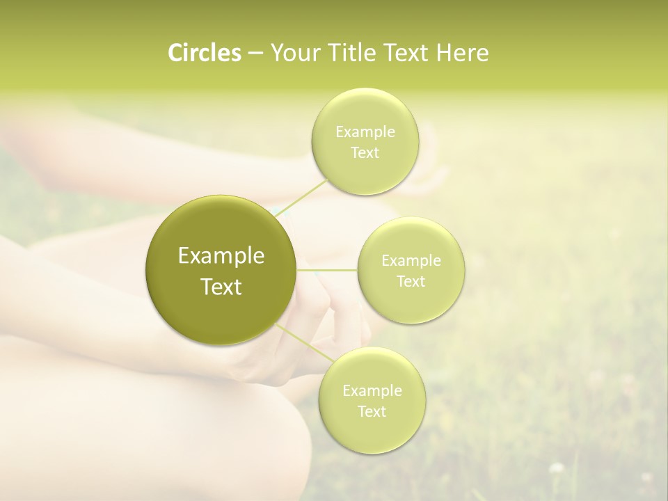 A Woman Is Sitting In The Grass Doing Yoga PowerPoint Template
