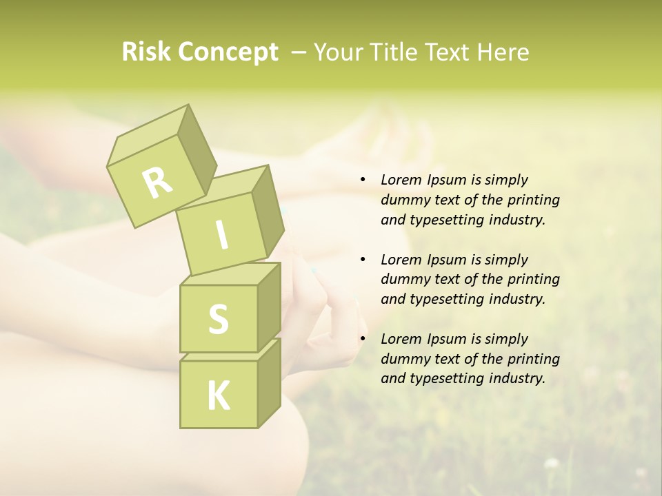 A Woman Is Sitting In The Grass Doing Yoga PowerPoint Template