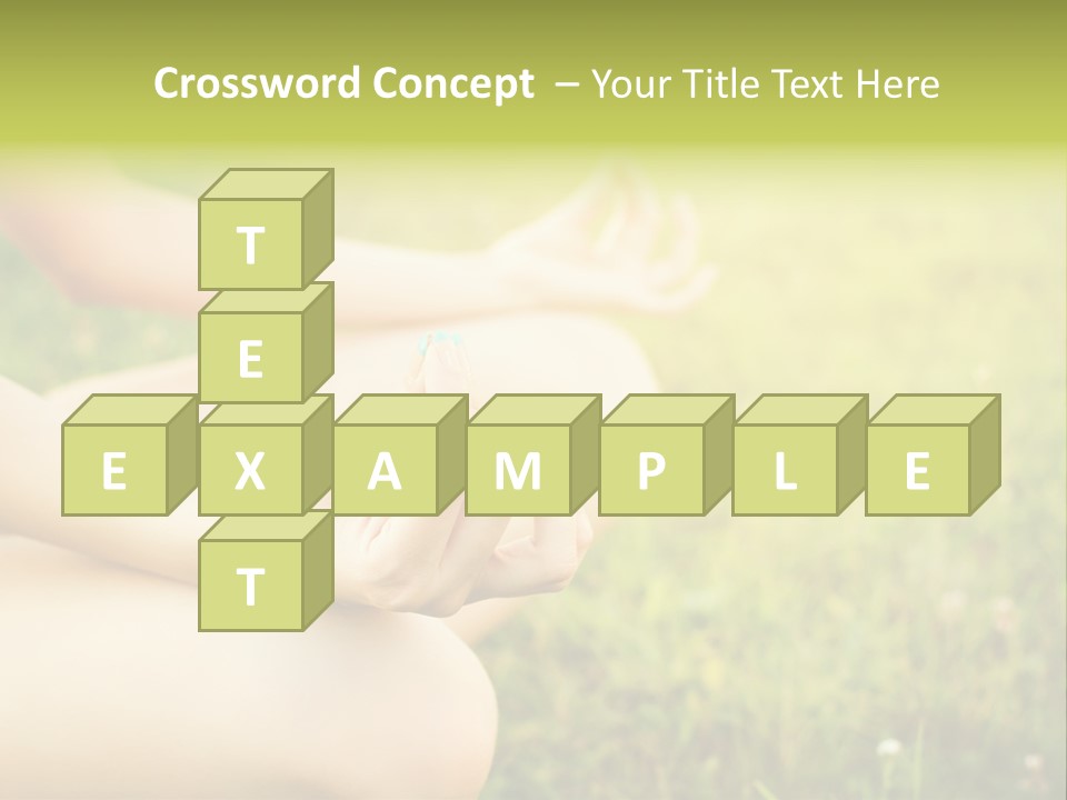 A Woman Is Sitting In The Grass Doing Yoga PowerPoint Template