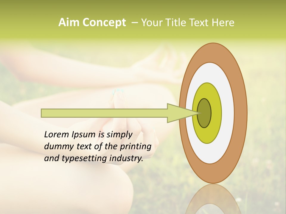 A Woman Is Sitting In The Grass Doing Yoga PowerPoint Template