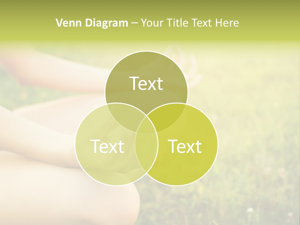 A Woman Is Sitting In The Grass Doing Yoga PowerPoint Template