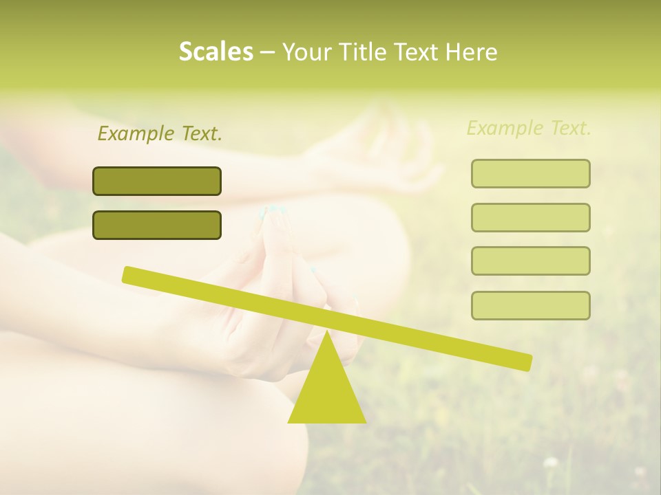 A Woman Is Sitting In The Grass Doing Yoga PowerPoint Template