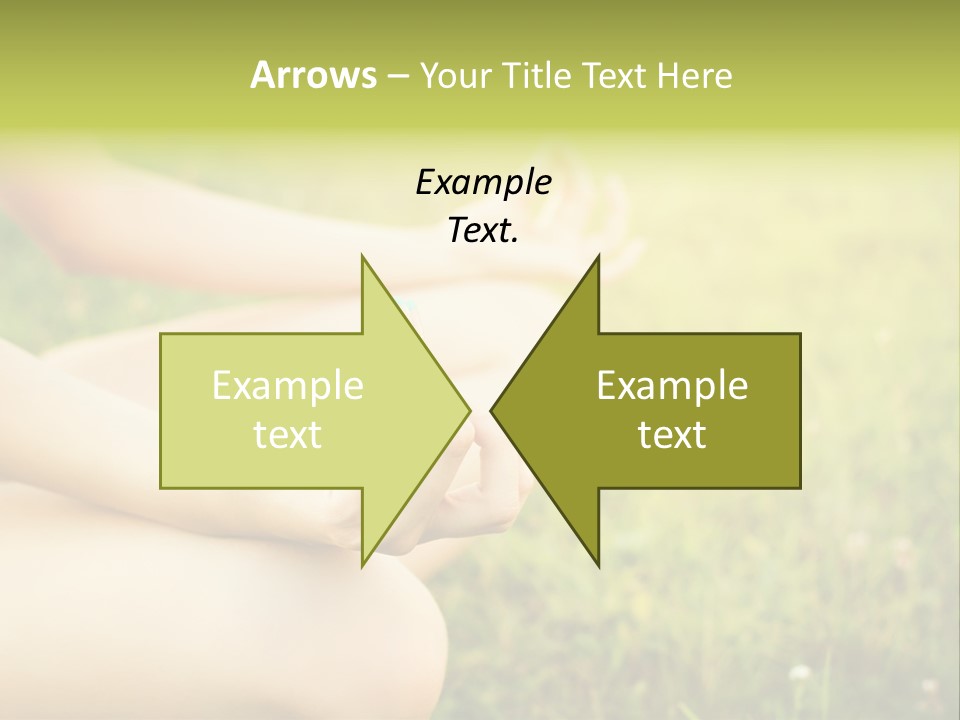 A Woman Is Sitting In The Grass Doing Yoga PowerPoint Template