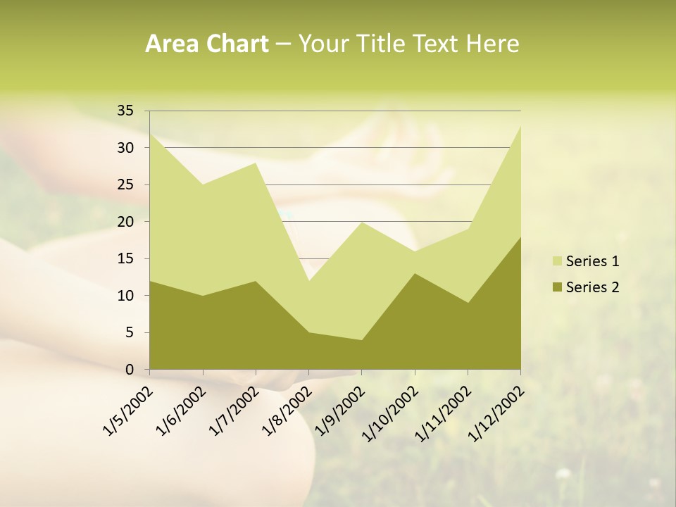 A Woman Is Sitting In The Grass Doing Yoga PowerPoint Template
