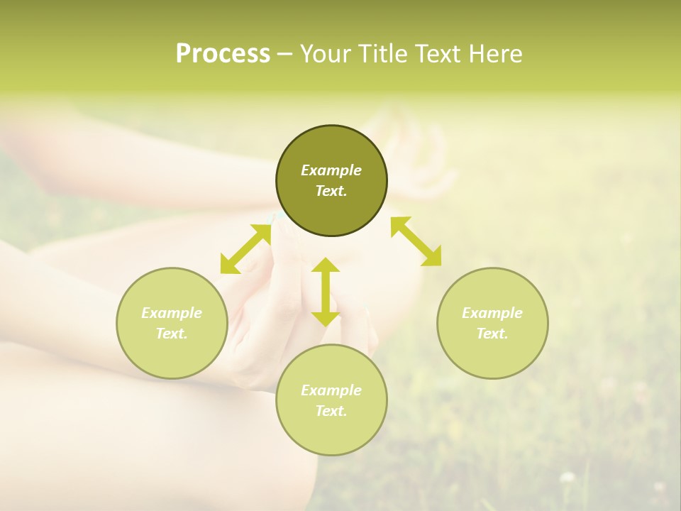 A Woman Is Sitting In The Grass Doing Yoga PowerPoint Template