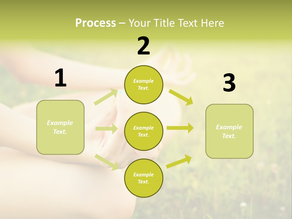 A Woman Is Sitting In The Grass Doing Yoga PowerPoint Template