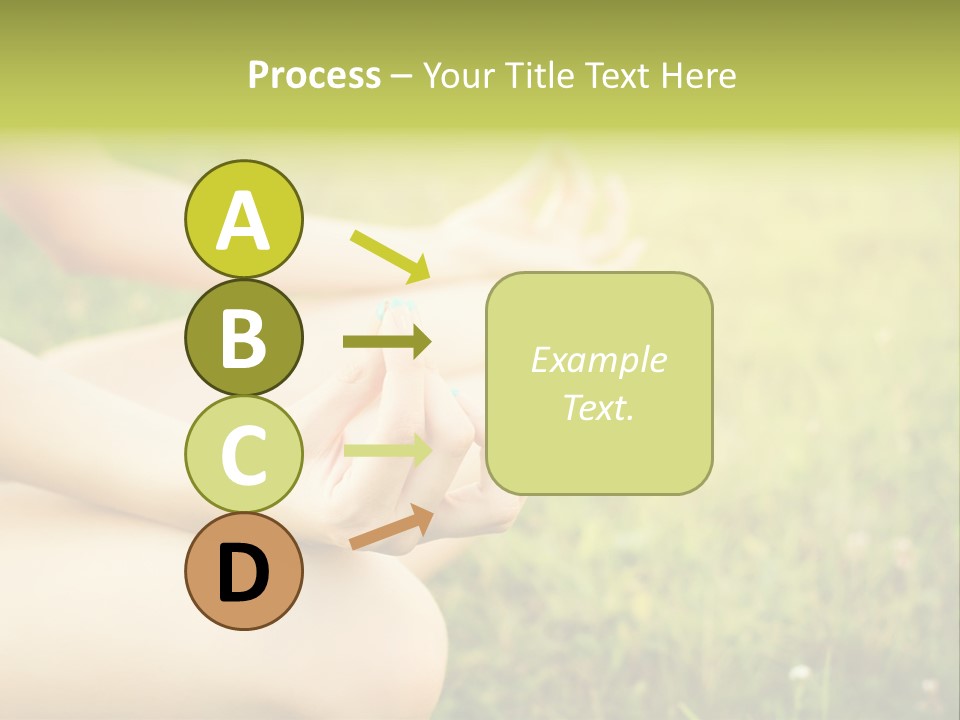 A Woman Is Sitting In The Grass Doing Yoga PowerPoint Template