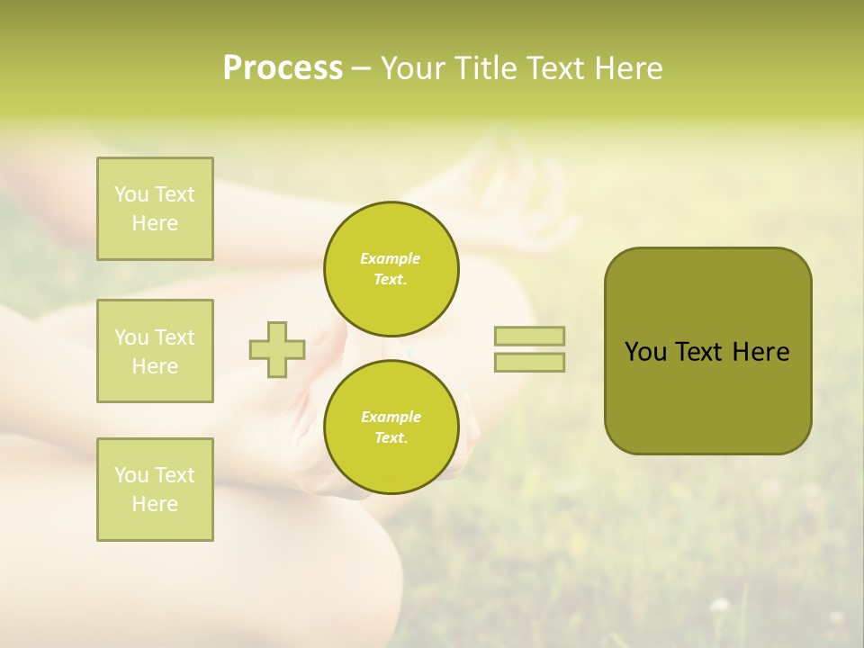 A Woman Is Sitting In The Grass Doing Yoga PowerPoint Template