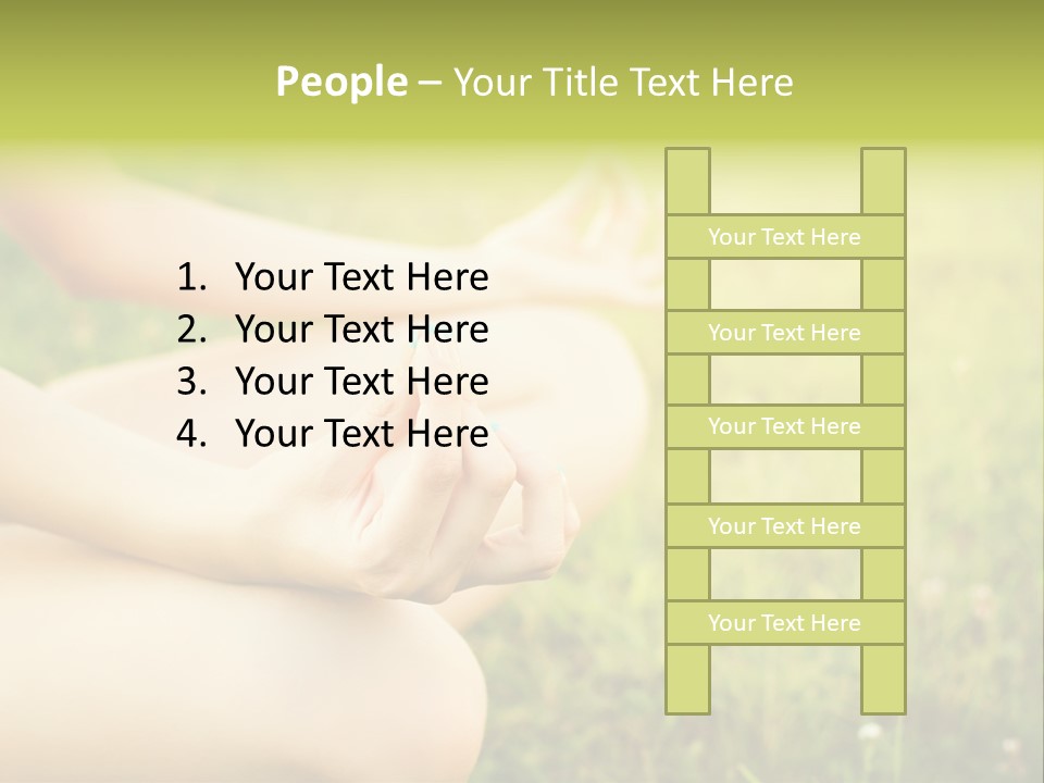 A Woman Is Sitting In The Grass Doing Yoga PowerPoint Template
