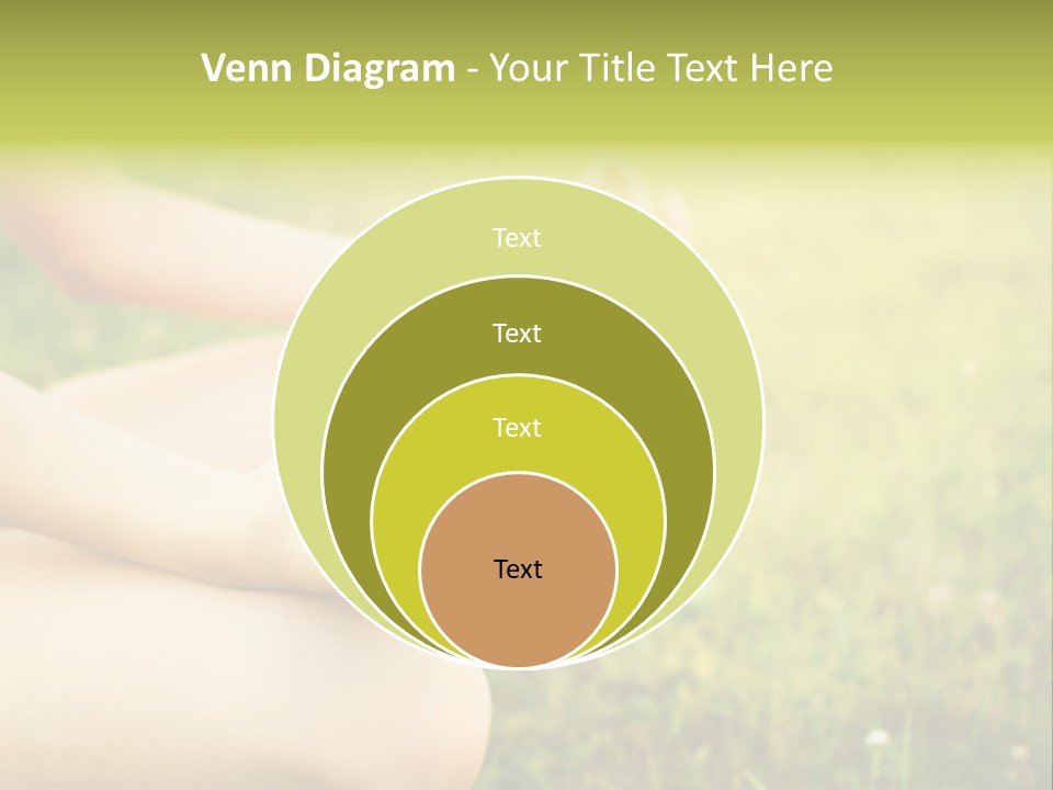 A Woman Is Sitting In The Grass Doing Yoga PowerPoint Template