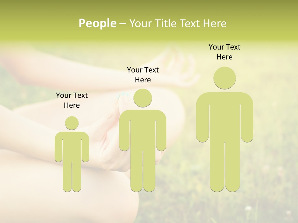 A Woman Is Sitting In The Grass Doing Yoga PowerPoint Template