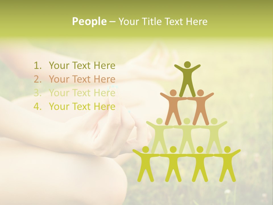 A Woman Is Sitting In The Grass Doing Yoga PowerPoint Template