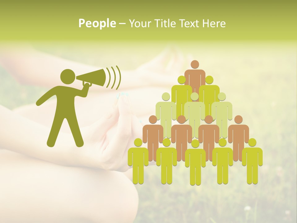 A Woman Is Sitting In The Grass Doing Yoga PowerPoint Template