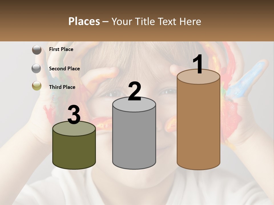 A Young Boy Holding His Hands Up To His Eyes PowerPoint Template