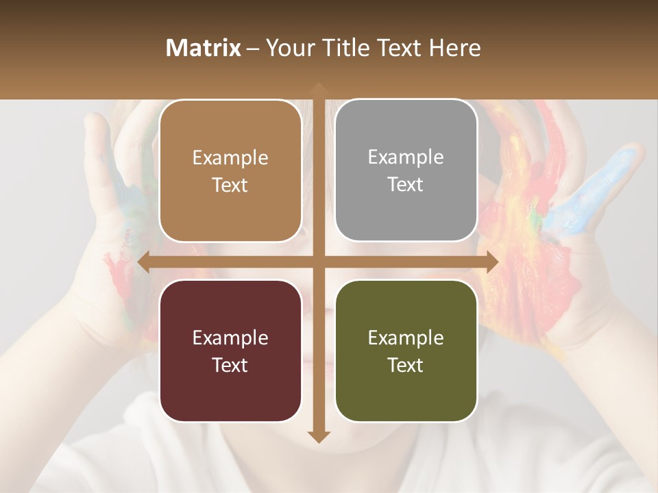 A Young Boy Holding His Hands Up To His Eyes PowerPoint Template