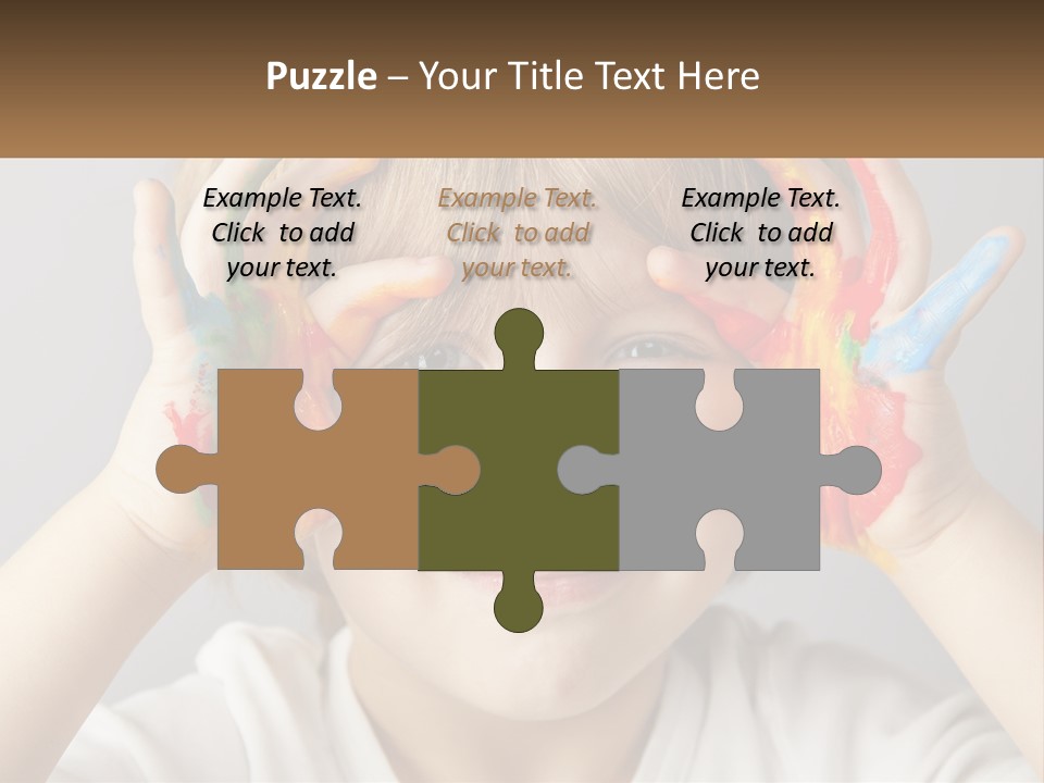 A Young Boy Holding His Hands Up To His Eyes PowerPoint Template