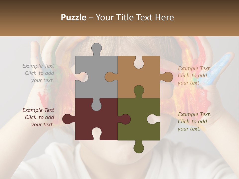 A Young Boy Holding His Hands Up To His Eyes PowerPoint Template