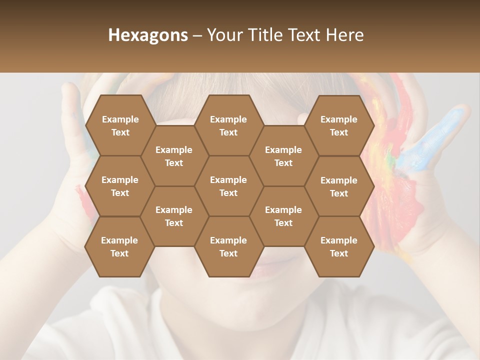 A Young Boy Holding His Hands Up To His Eyes PowerPoint Template