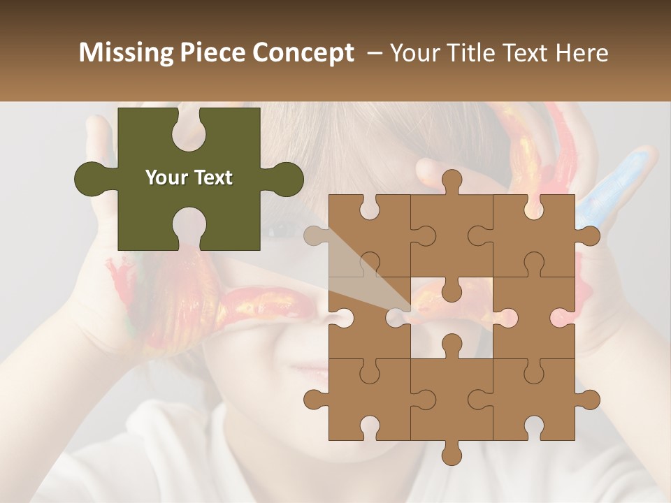 A Young Boy Holding His Hands Up To His Eyes PowerPoint Template