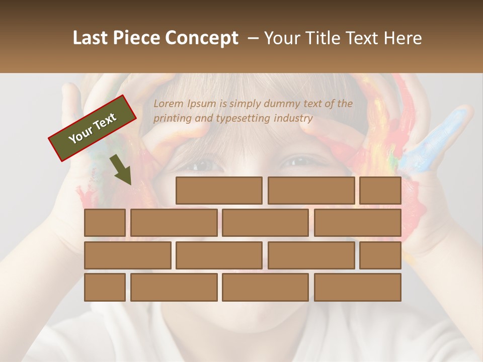 A Young Boy Holding His Hands Up To His Eyes PowerPoint Template