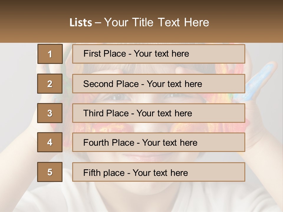 A Young Boy Holding His Hands Up To His Eyes PowerPoint Template