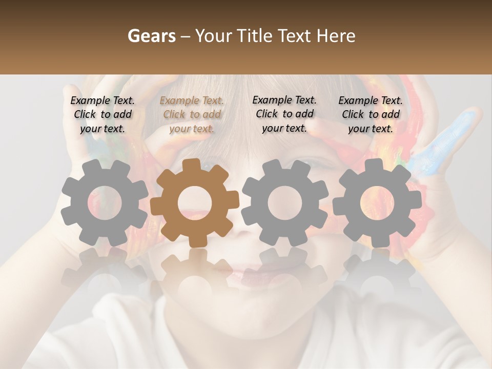 A Young Boy Holding His Hands Up To His Eyes PowerPoint Template