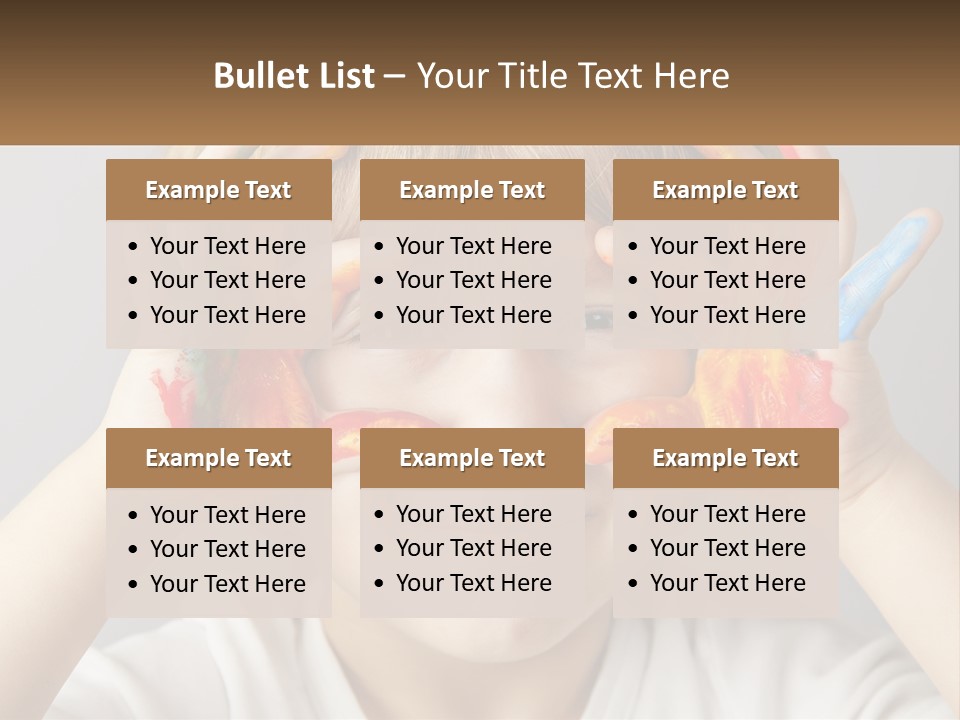 A Young Boy Holding His Hands Up To His Eyes PowerPoint Template