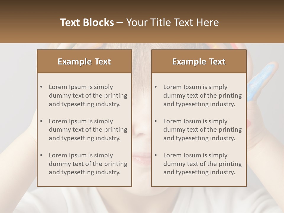 A Young Boy Holding His Hands Up To His Eyes PowerPoint Template