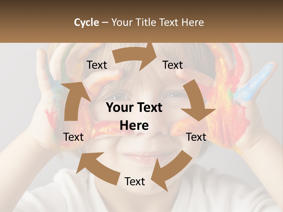 A Young Boy Holding His Hands Up To His Eyes PowerPoint Template