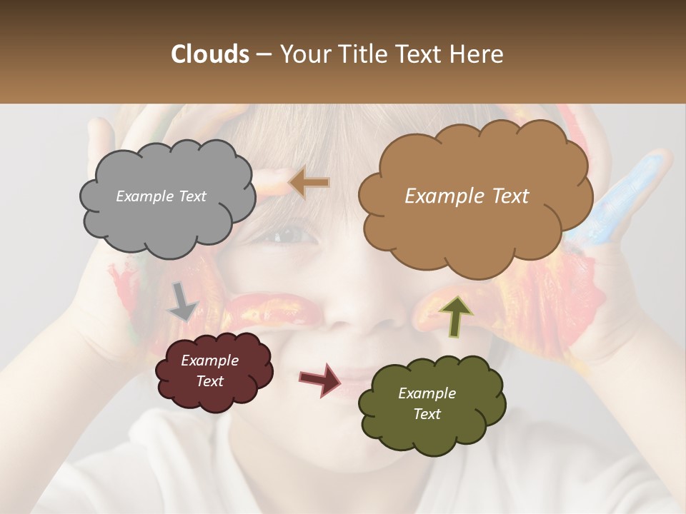A Young Boy Holding His Hands Up To His Eyes PowerPoint Template