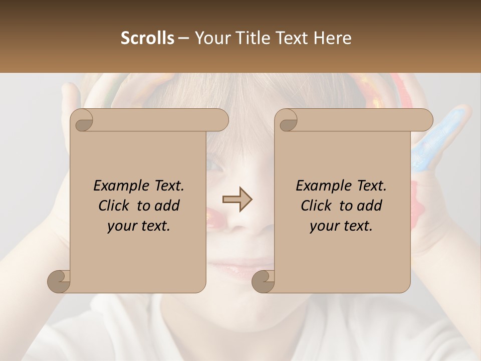 A Young Boy Holding His Hands Up To His Eyes PowerPoint Template