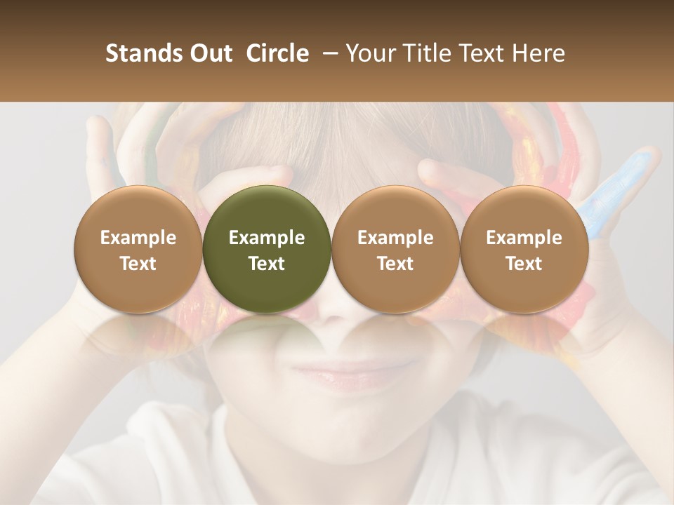 A Young Boy Holding His Hands Up To His Eyes PowerPoint Template