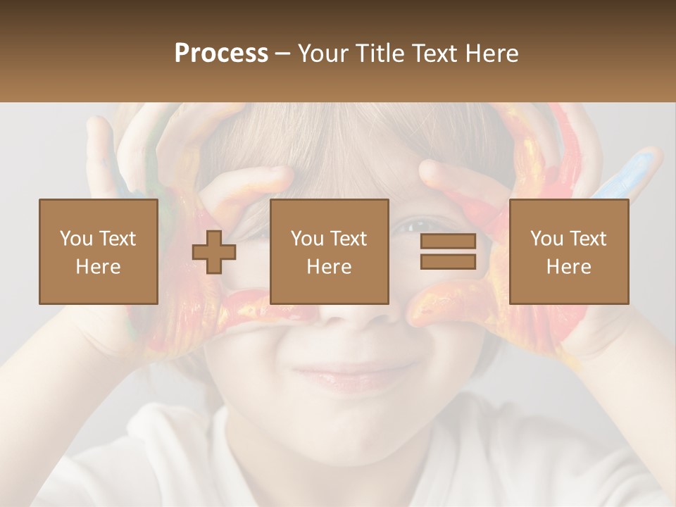 A Young Boy Holding His Hands Up To His Eyes PowerPoint Template