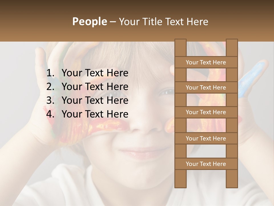 A Young Boy Holding His Hands Up To His Eyes PowerPoint Template