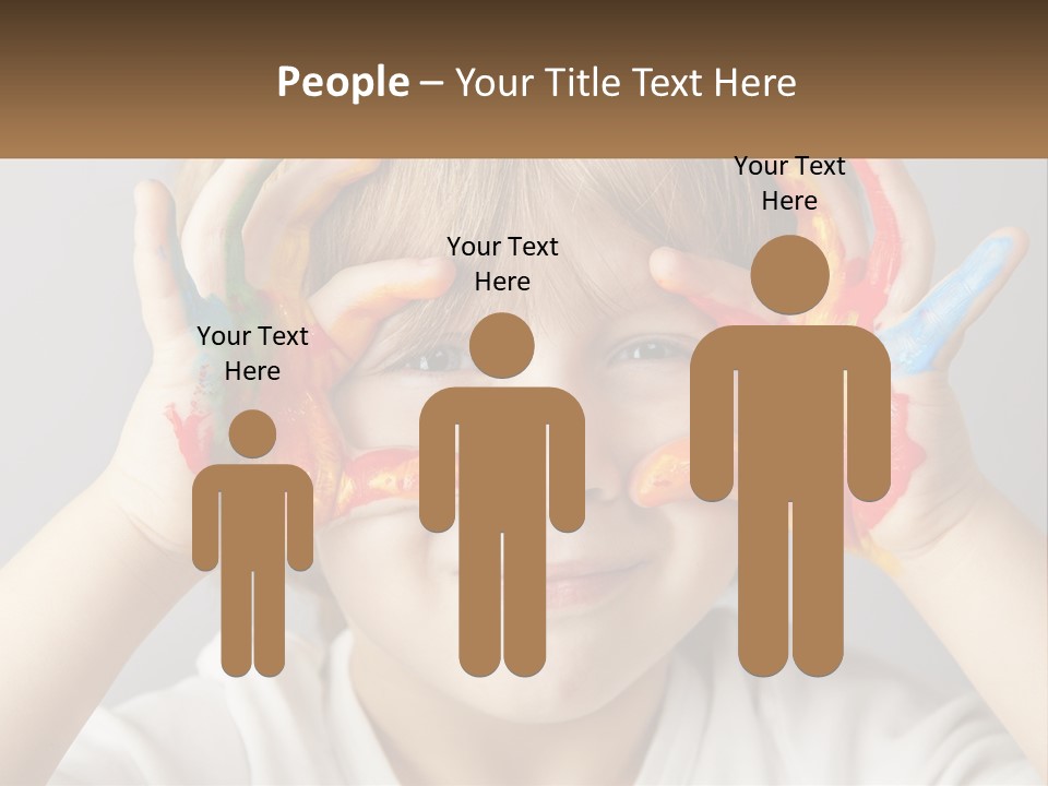 A Young Boy Holding His Hands Up To His Eyes PowerPoint Template