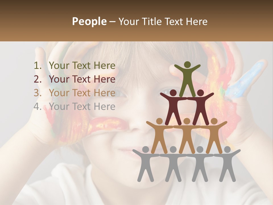 A Young Boy Holding His Hands Up To His Eyes PowerPoint Template